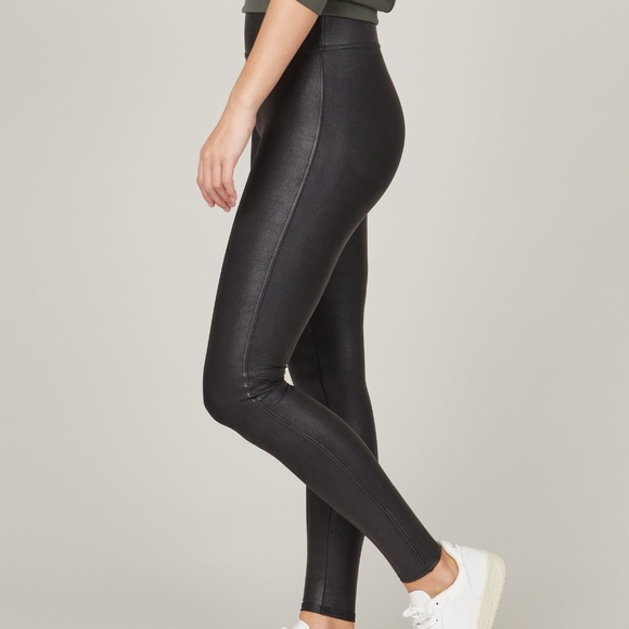 Spanx Faux Leather Leggings in Black Size XL - Picture 7 of 9